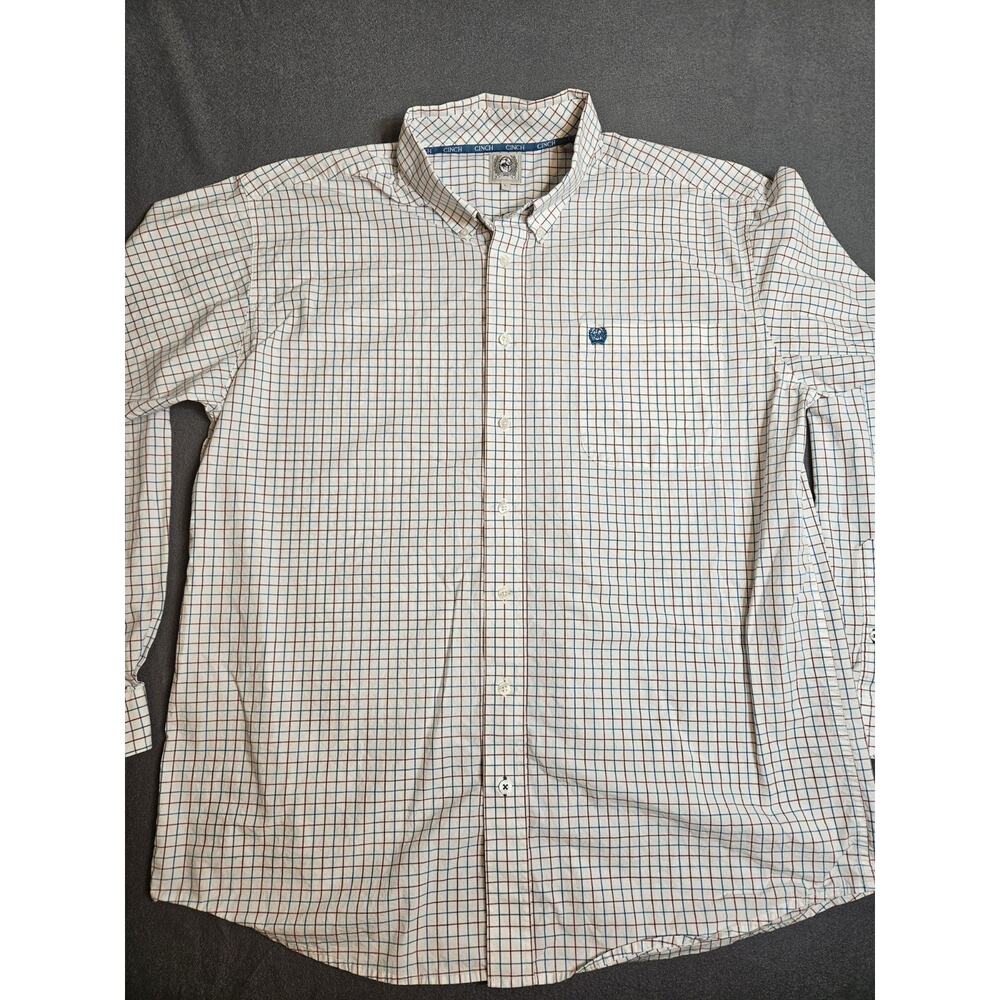 Cinch Shirt Mens Large Multicolor Western Geometric Heavy Cotton Long Sleeve